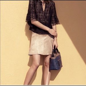 NEW BCBGMaxAzria Nicky faux suede skirt